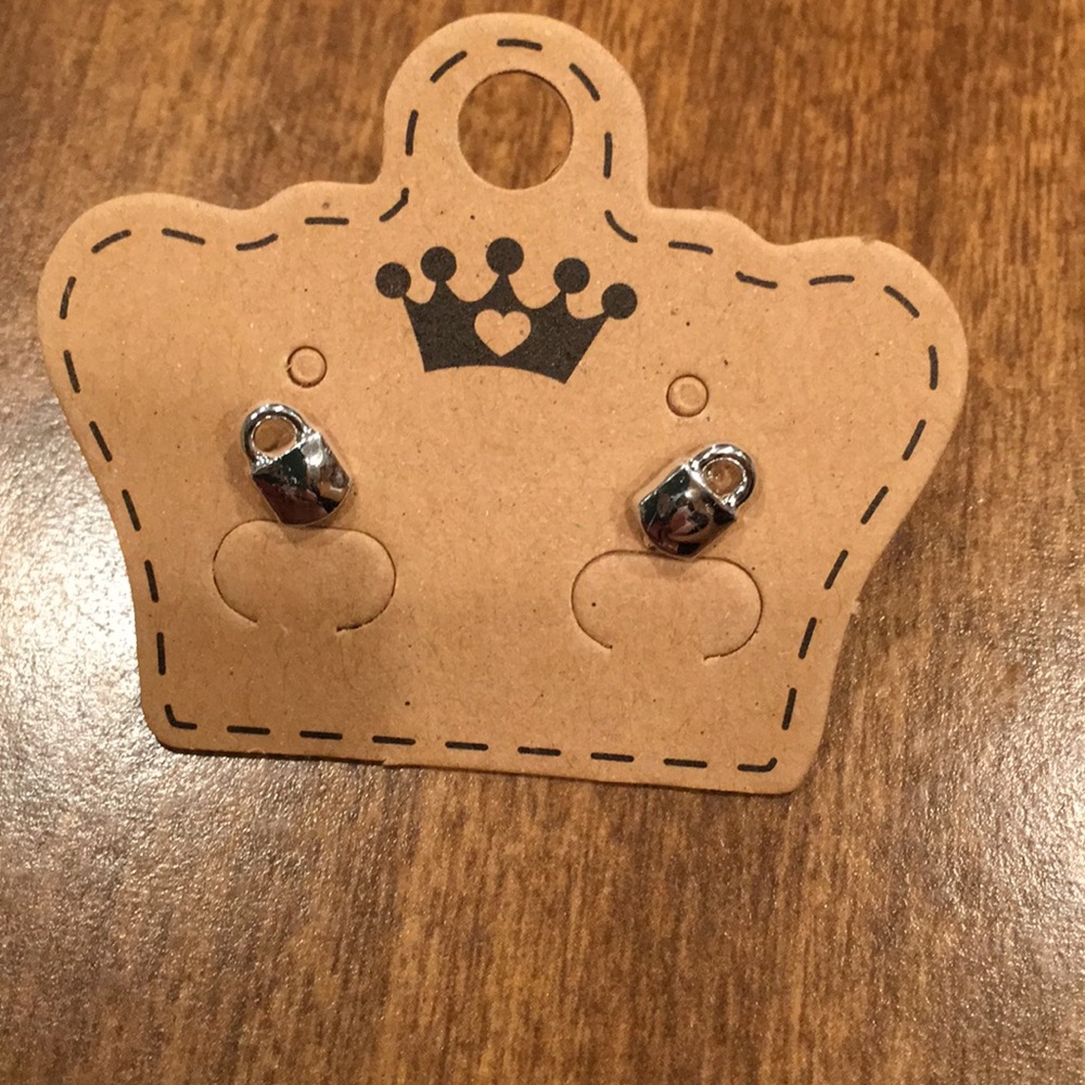 Lock post earrings